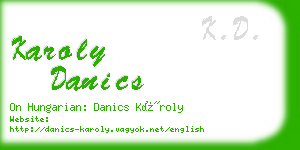 karoly danics business card